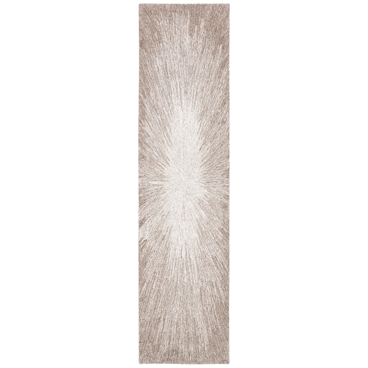 Elegant Taupe Handmade Tufted Wool Runner Rug 27" x 9"