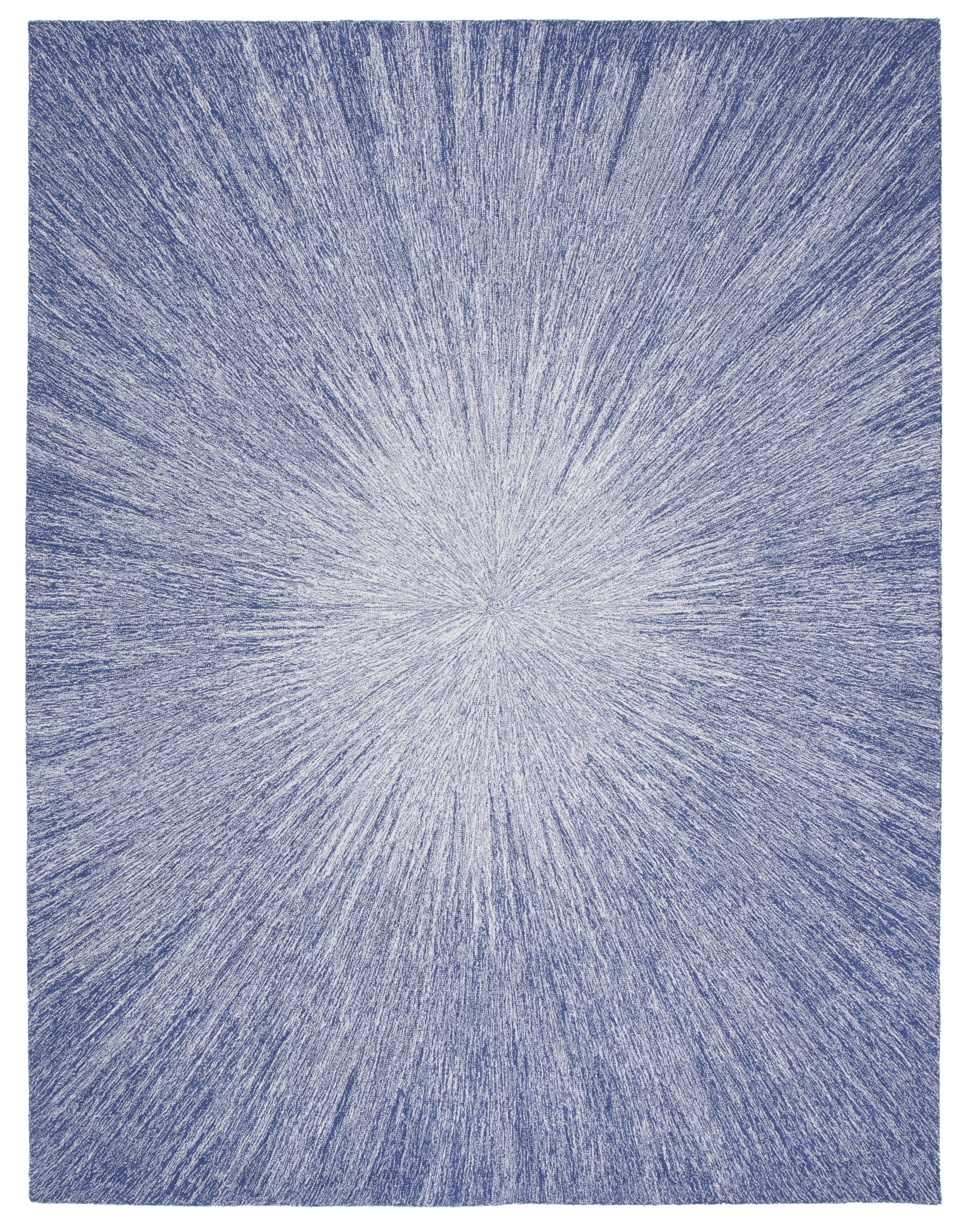 Blue Hand-Tufted Wool 9' x 12' Rectangular Rug