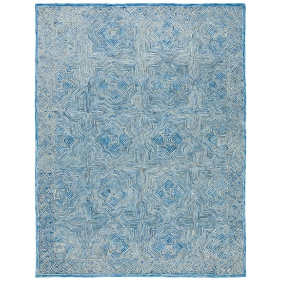 SAFAVIEH Micro-Loop Jacqueline Medallion Area Rug, Blue, 8' x 10'