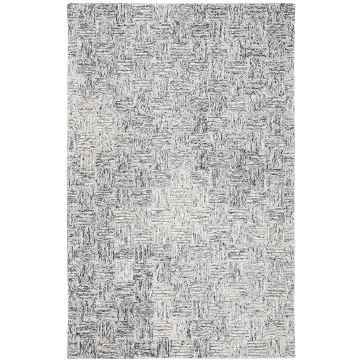 Elegant Gray Hand-Tufted Wool Area Rug, 4' x 6'