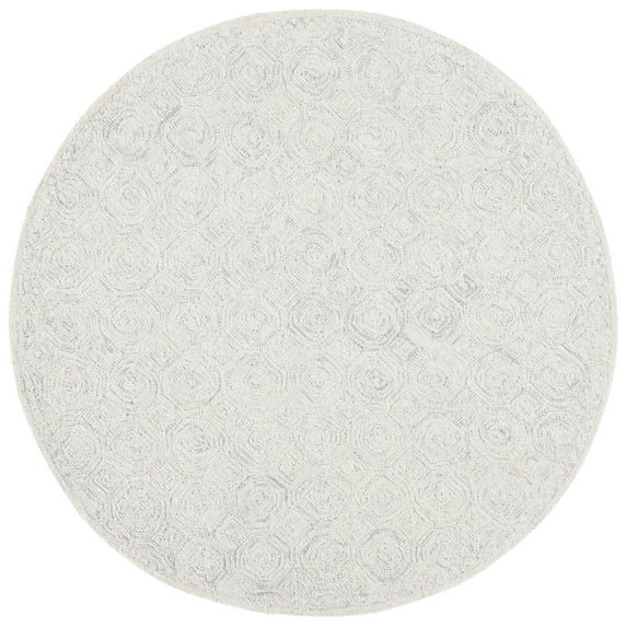 SAFAVIEH Micro-Loop Constantine Geometric Area Rug, Silver/Grey, 5' x 5' Round