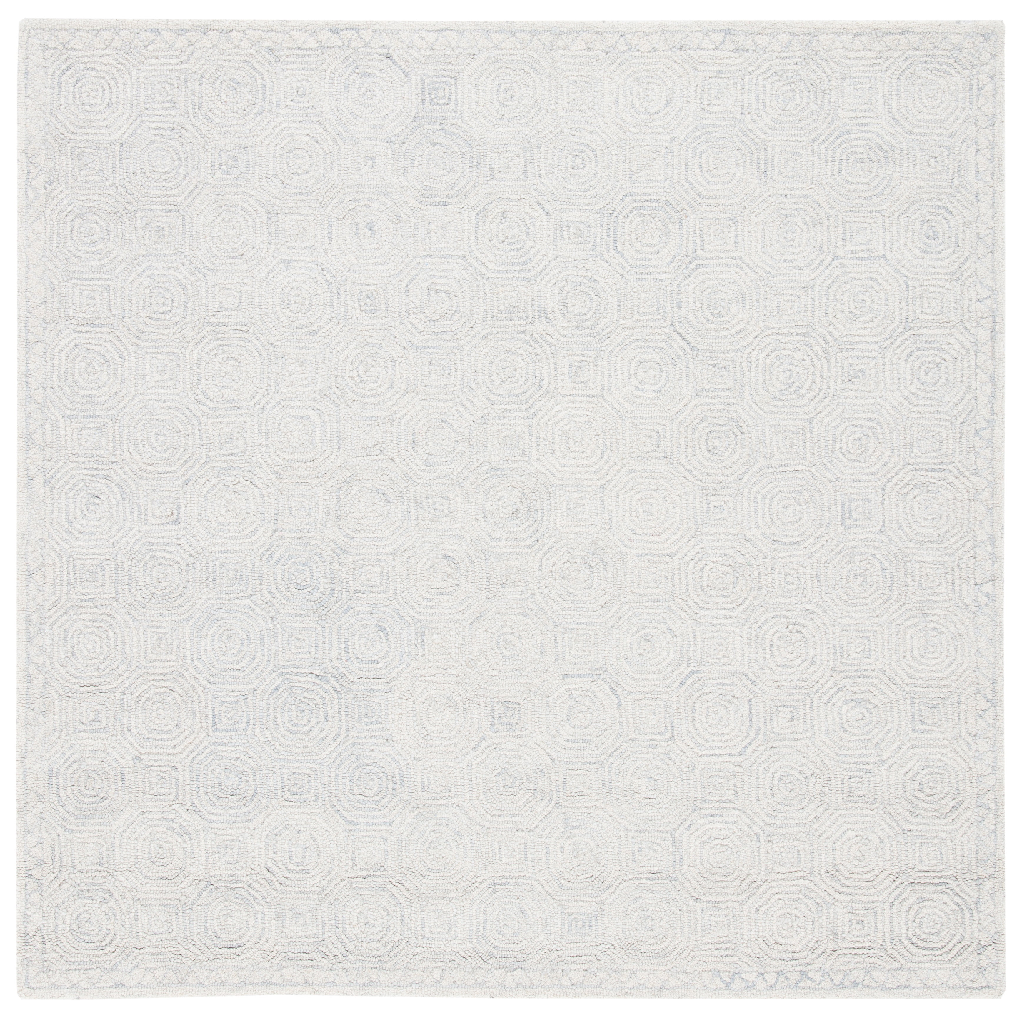 Elegance Squared 59" Hand-Tufted Gray Wool Area Rug