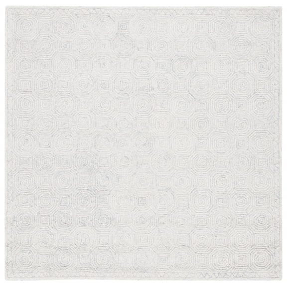 SAFAVIEH Micro-Loop Constantine Geometric Area Rug, Silver/Grey, 5' x 5' Square