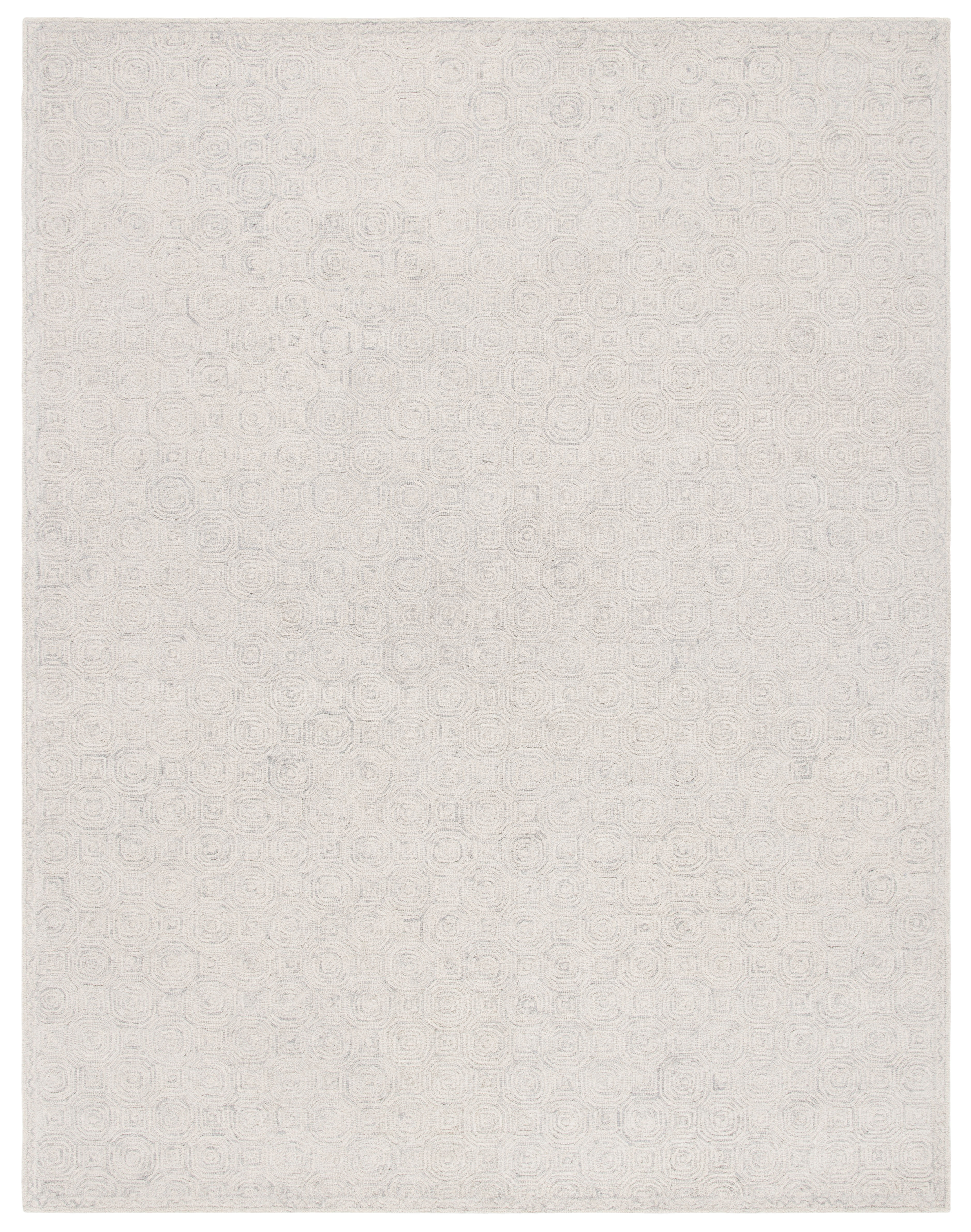 Elegant Gray Hand-Tufted Wool 8' x 10' Rectangular Area Rug