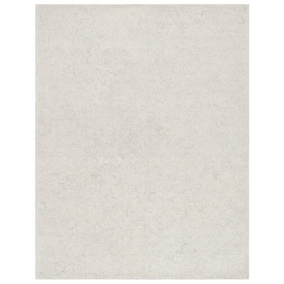 SAFAVIEH Micro-Loop Constantine Geometric Area Rug, Silver/Grey, 9' x 12'