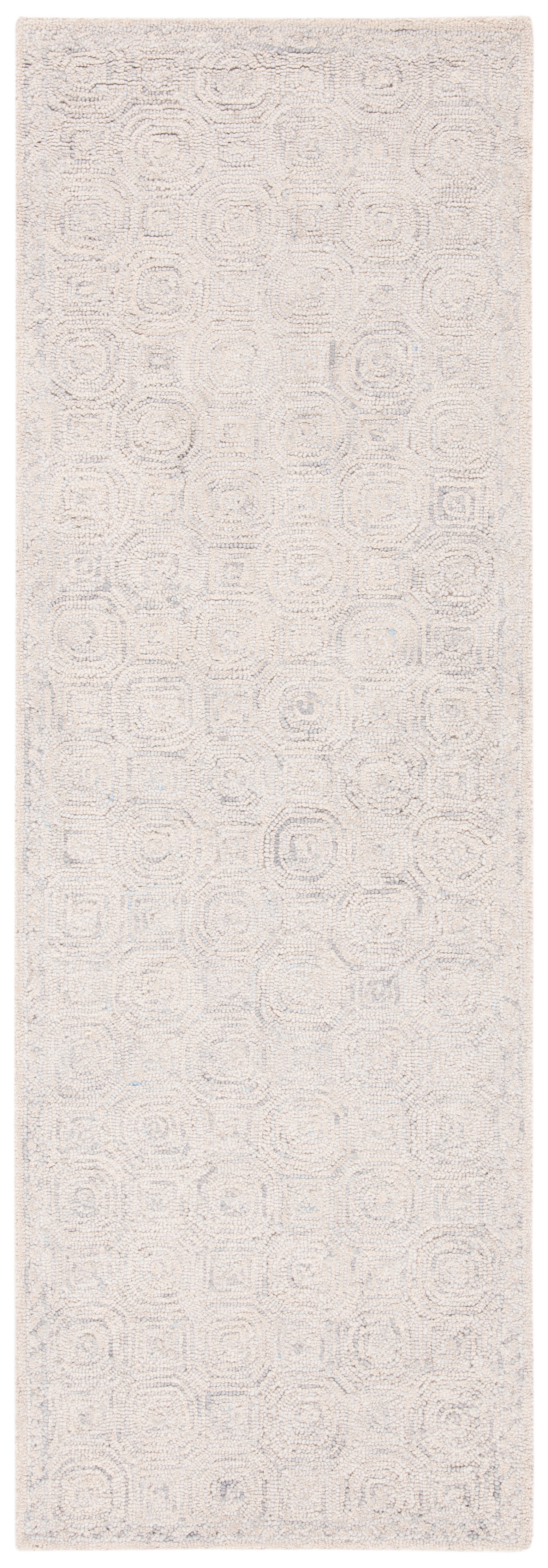 SAFAVIEH Micro-Loop Constantine Geometric Runner Rug, Silver/Grey, 2'3" x 5'