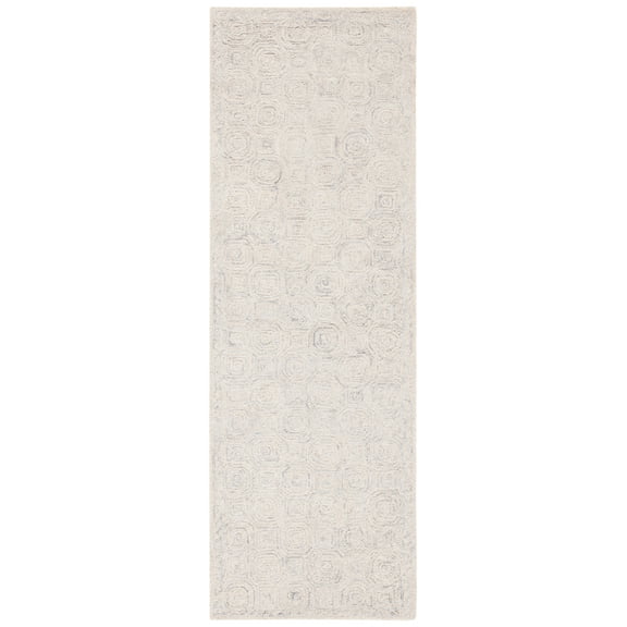 SAFAVIEH Micro-Loop Constantine Geometric Runner Rug, Silver/Grey, 2'3" x 5'