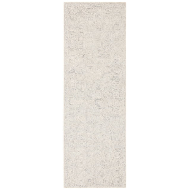 SAFAVIEH Micro-Loop Constantine Geometric Runner Rug, Silver/Grey, 2'3" x 7'
