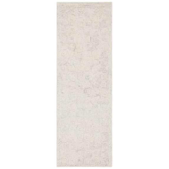 SAFAVIEH Micro-Loop Constantine Geometric Runner Rug, Silver/Grey, 2'3" x 8'