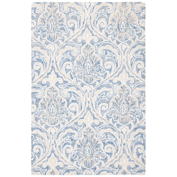 SAFAVIEH Micro-Loop Cornelius Floral Area Rug, Blue/Ivory, 2' x 3'