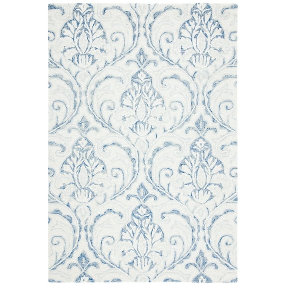 SAFAVIEH Micro-Loop Cornelius Floral Area Rug, Ivory/Blue, 2'6" x 4'