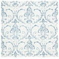 thumbnail image 1 of SAFAVIEH Micro-Loop Cornelius Floral Area Rug, Ivory/Blue, 5' x 5' Square, 1 of 8