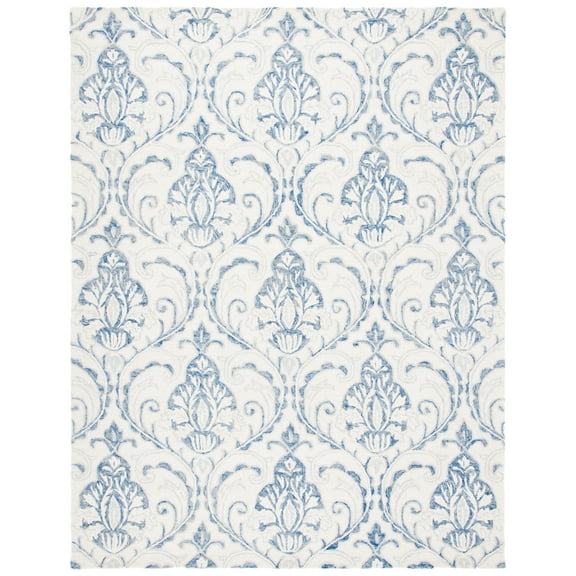 SAFAVIEH Micro-Loop Cornelius Floral Area Rug, Ivory/Blue, 8' x 10'