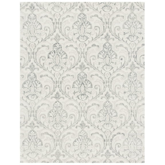 SAFAVIEH Micro-Loop Cornelius Floral Area Rug, Ivory/Grey, 10' x 14'