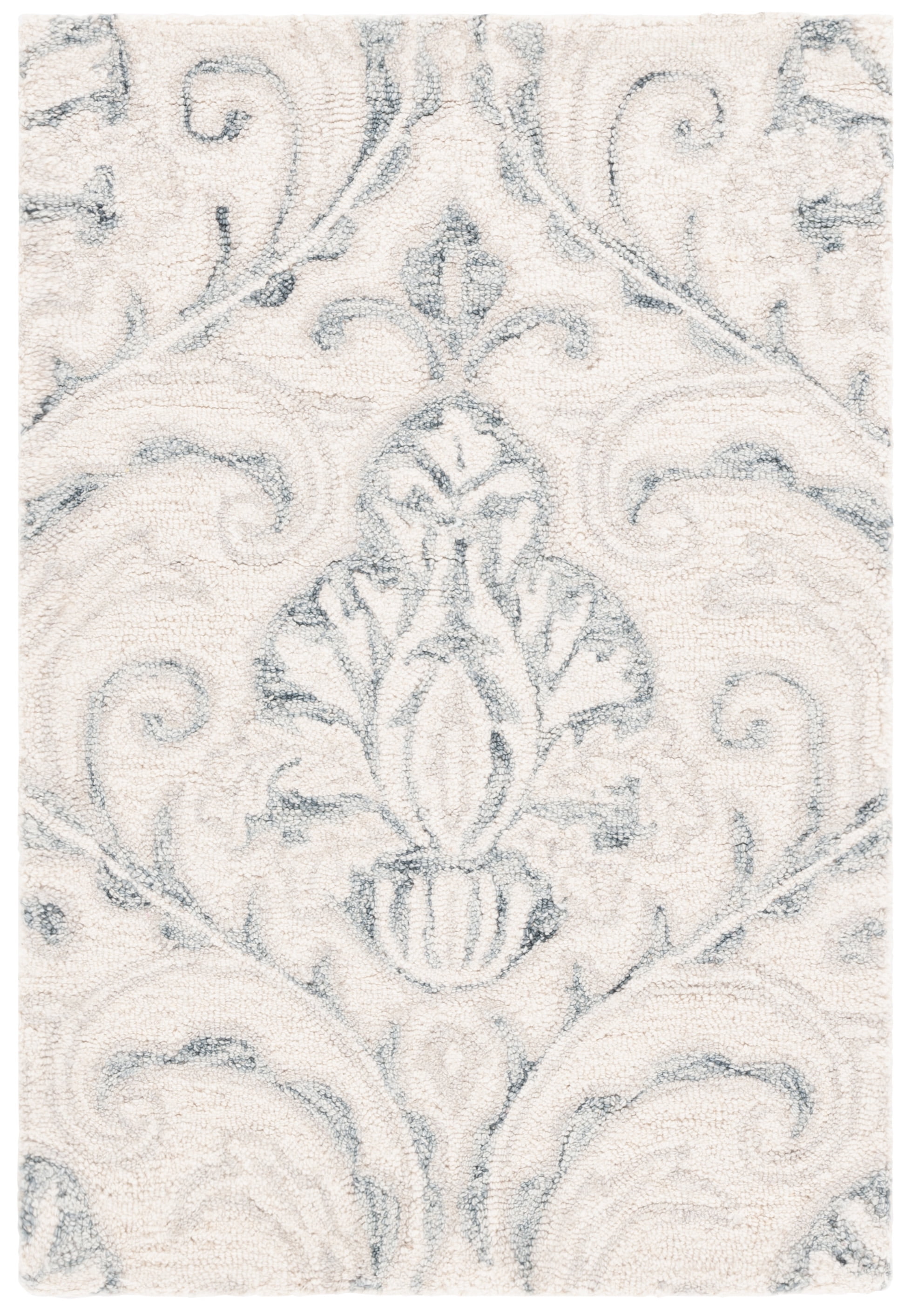 SAFAVIEH Micro-Loop Cornelius Floral Area Rug, Ivory/Grey, 2'6" x 4'