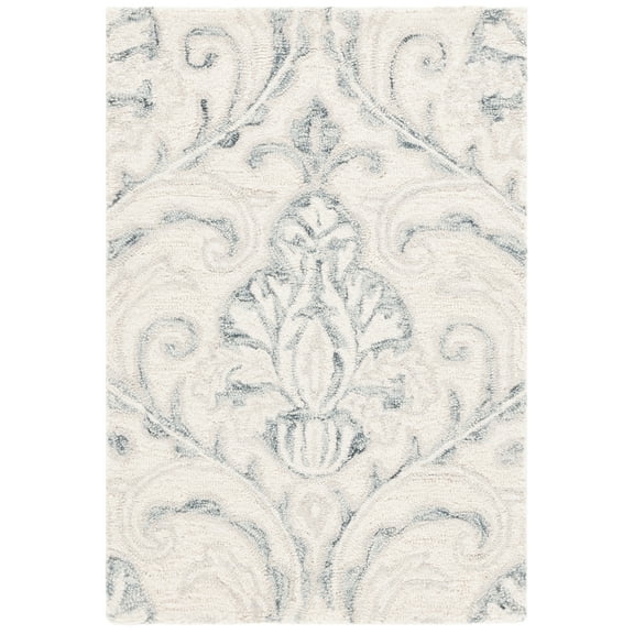 SAFAVIEH Micro-Loop Cornelius Floral Area Rug, Ivory/Grey, 2' x 3'