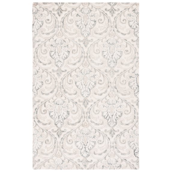 SAFAVIEH Micro-Loop Cornelius Floral Area Rug, Ivory/Grey, 6' x 9'