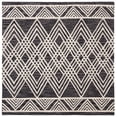thumbnail image 1 of SAFAVIEH Micro-Loop Crispin Geometric Chevron Wool Area Rug, Charcoal/Ivory, 5' x 5' Square, 1 of 4