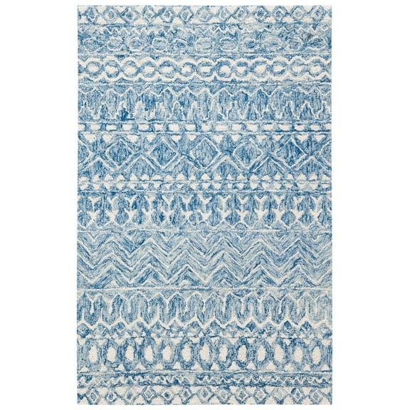 SAFAVIEH Micro-Loop Daithi Geometric Area Rug, Blue/Ivory, 2' x 3'