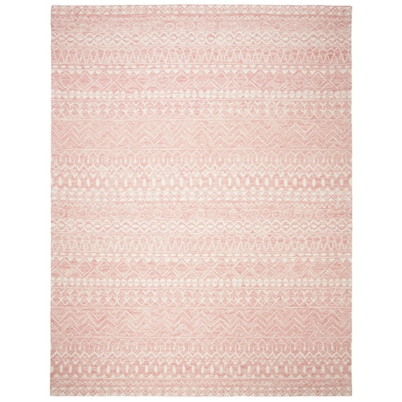 SAFAVIEH Micro-Loop Daithi Geometric Area Rug, Pink/Ivory, 10' x 14'