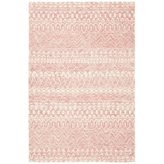 SAFAVIEH Micro-Loop Daithi Geometric Area Rug, Pink/Ivory, 2' x 3'