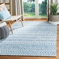 thumbnail image 1 of SAFAVIEH Micro-Loop Daithi Geometric Aztec Wool Area Rug, Blue/Ivory, 4' x 6', 1 of 8