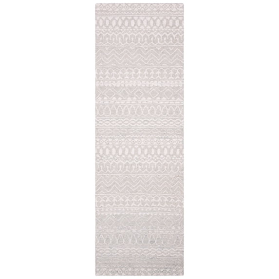 SAFAVIEH Micro-Loop Daithi Geometric Runner Rug, Aqua/Ivory, 2'3" x 5'
