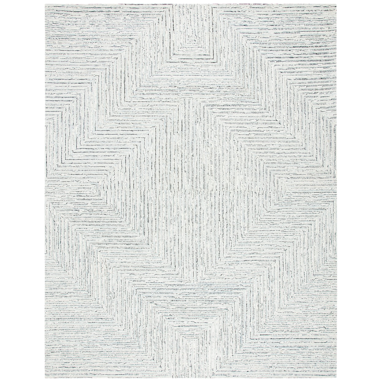 Elegant Gray Wool Hand-Tufted Accent Rug 36" x 24"