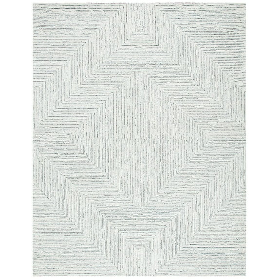 SAFAVIEH Micro-Loop Darden Geometric Area Rug, Light Grey/Ivory, 5' x 8'