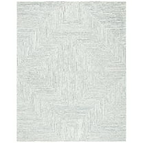 SAFAVIEH Micro-Loop Darden Geometric Area Rug, Light Grey/Ivory, 8' x 10'