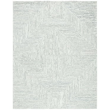 SAFAVIEH Micro-Loop Darden Geometric Area Rug, Light Grey/Ivory, 8' x 10'