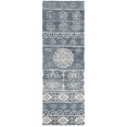 thumbnail image 1 of SAFAVIEH Micro-Loop Darian Floral Medallion Runner Rug, Blue/Ivory, 2'3" x 7', 1 of 4