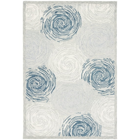 SAFAVIEH Micro-Loop Darien Geometric Area Rug, Grey/Ivory, 5' x 8'