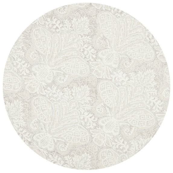 SAFAVIEH Micro-Loop Deziree Floral Area Rug, Beige, 7' x 7' Round