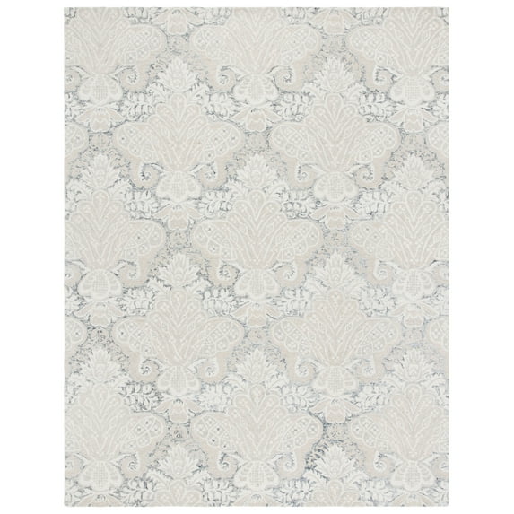 SAFAVIEH Micro-Loop Deziree Floral Area Rug, Charcoal/Ivory, 10' x 14'
