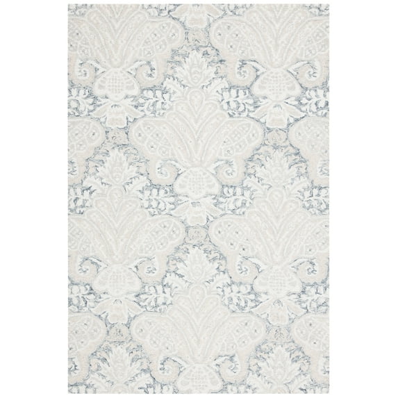 SAFAVIEH Micro-Loop Deziree Floral Area Rug, Charcoal/Ivory, 2' x 3'