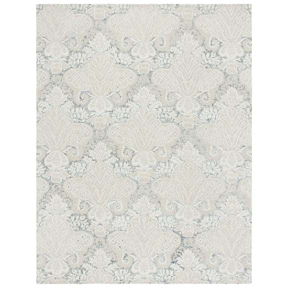 SAFAVIEH Micro-Loop Deziree Floral Area Rug, Charcoal/Ivory, 9' x 12'