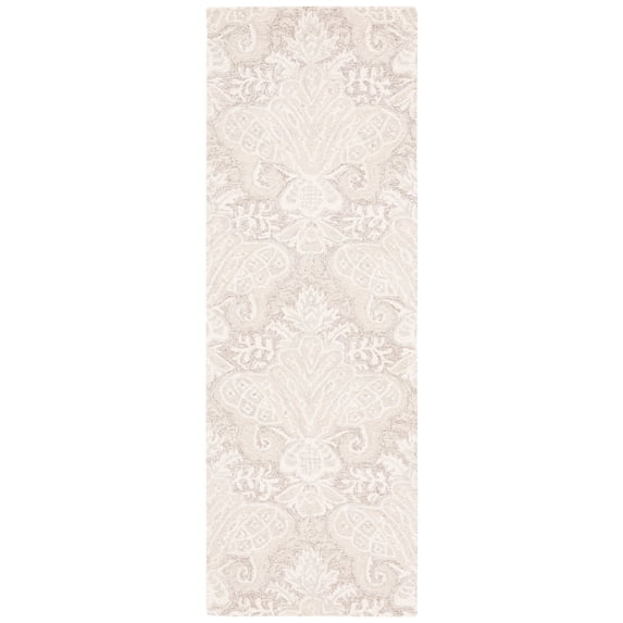 SAFAVIEH Micro-Loop Deziree Floral Runner Rug, Beige, 2'3" x 11'