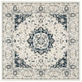 thumbnail image 1 of SAFAVIEH Micro-Loop Diamond Geometric Area Rug, Ivory/Navy, 5' x 5' Square, 1 of 8