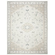 SAFAVIEH Micro-Loop Emilija Floral Bordered Wool Area Rug, Beige/Ivory, 8' x 10'