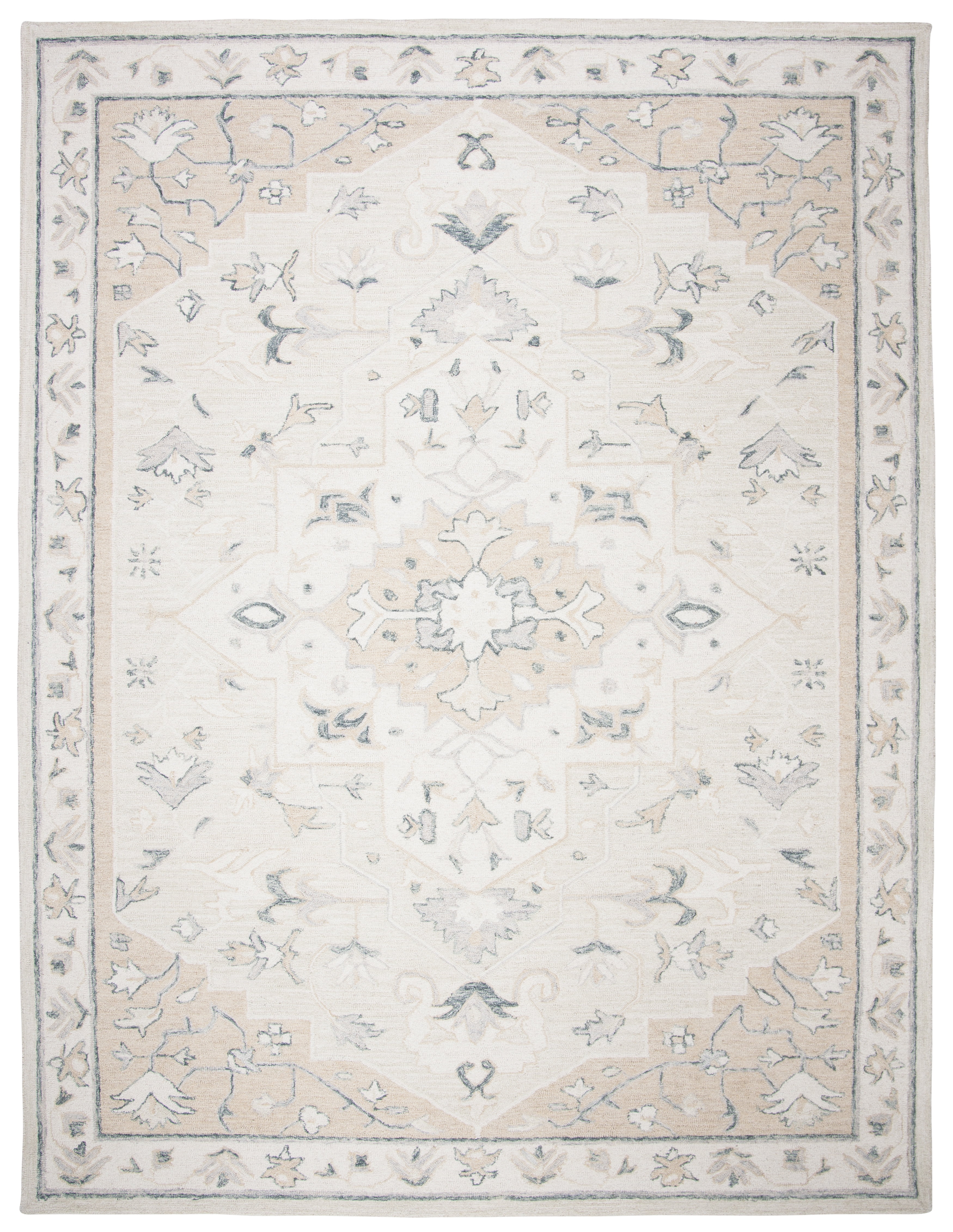 SAFAVIEH Micro-Loop Emilija Oriental Area Rug, Beige/Ivory, 12' x 15'