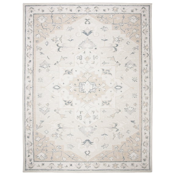 SAFAVIEH Micro-Loop Emilija Oriental Area Rug, Beige/Ivory, 12' x 15'