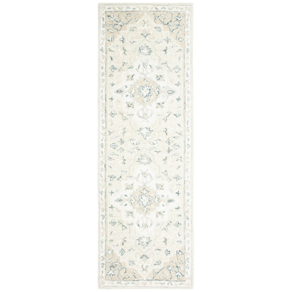 SAFAVIEH Micro-Loop Emilija Oriental Runner Rug, Beige/Ivory, 2'3" x 9'
