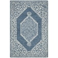 thumbnail image 1 of SAFAVIEH Micro-Loop Esmond Floral Bordered Area Rug, Blue/Ivory, 5' x 8', 1 of 4