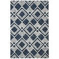 thumbnail image 1 of SAFAVIEH Micro-Loop Floral Diamond Trellis Wool Area Rug, Navy/Ivory, 4' x 6', 1 of 4