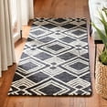 thumbnail image 1 of SAFAVIEH Micro-Loop Floral Diamond Trellis Wool Runner Rug, Charcoal/Ivory, 2'6" x 9', 1 of 5