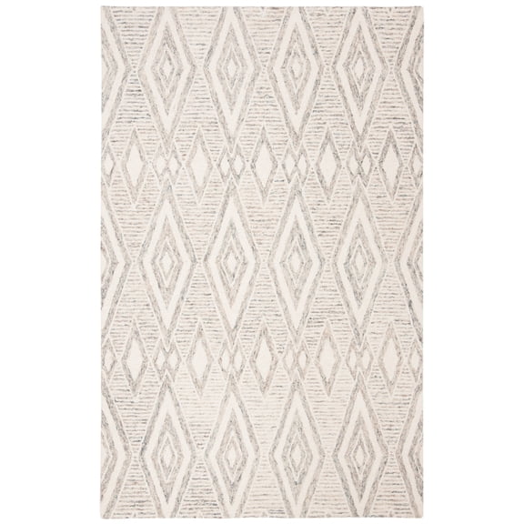 SAFAVIEH Micro-Loop Foliage Geometric Diamonds Wool Runner Rug, Sage, 2'3" x 7'
