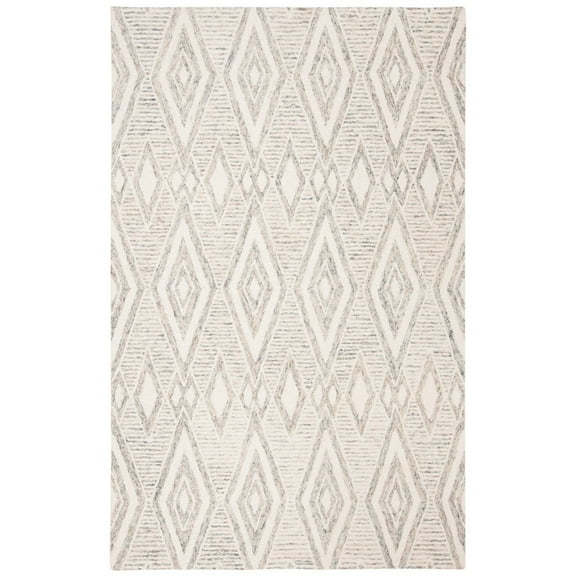 SAFAVIEH Micro-Loop Foliage Geometric Wool Area Rug, Sage, 8' x 10'