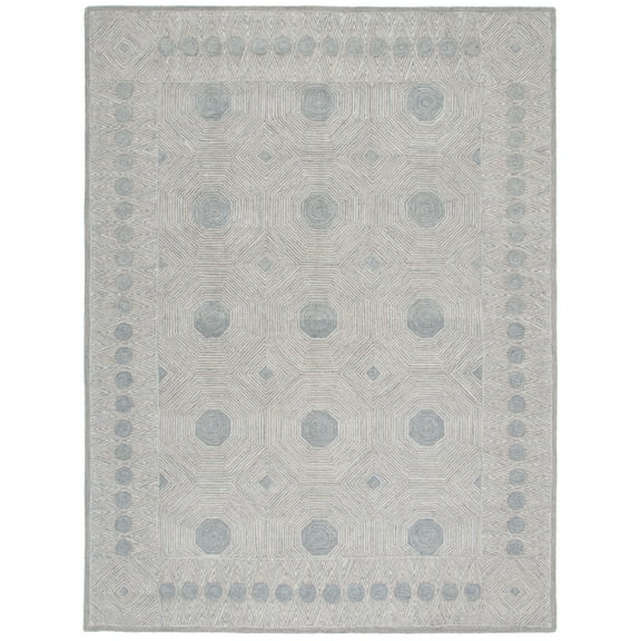 SAFAVIEH Micro-Loop Gauss Geometric Area Rug, Silver/Beige, 8' x 10'