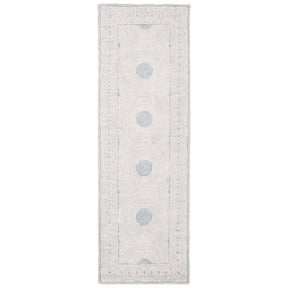SAFAVIEH Micro-Loop Gauss Geometric Runner Rug, Silver/Beige, 2'3" x 7'